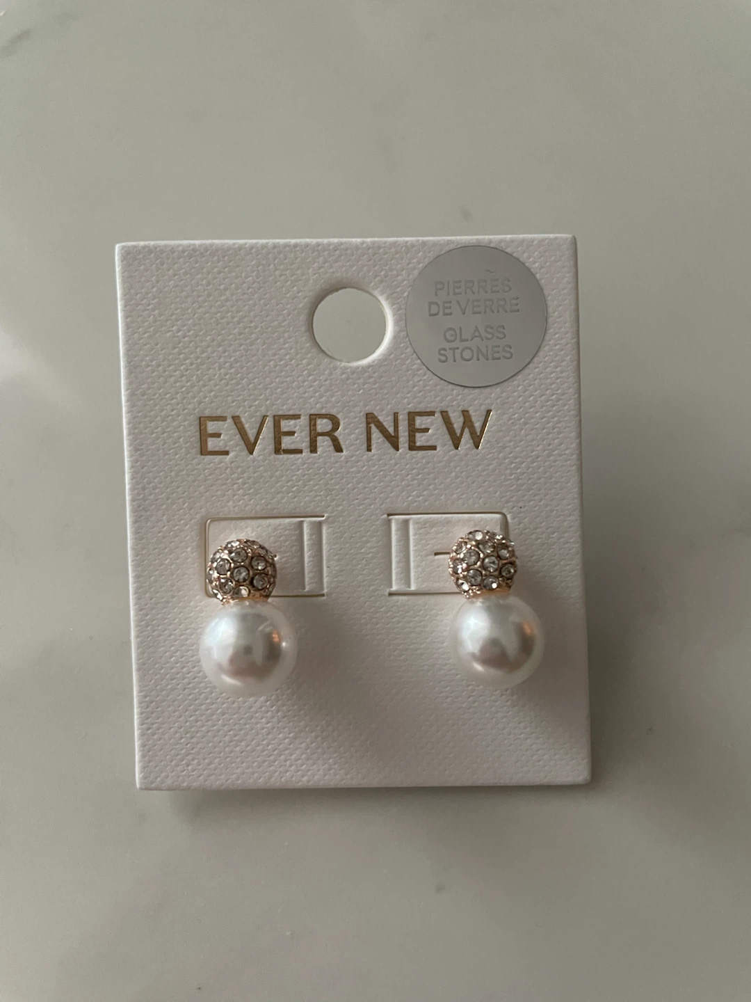 NEW Ever New Rose Gold Pearl Drop Earrings