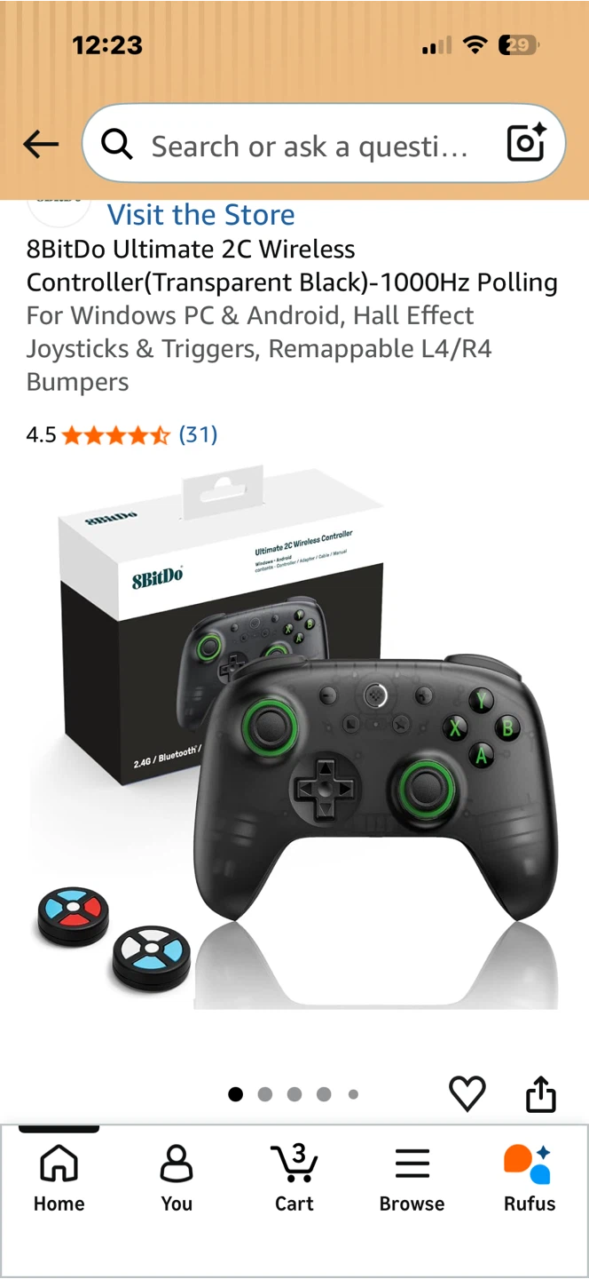 8BitDo Ultimate 2C Wireless Controller (Transparent Black)