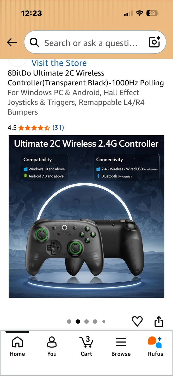 8BitDo Ultimate 2C Wireless Controller (Transparent Black) - photo 2