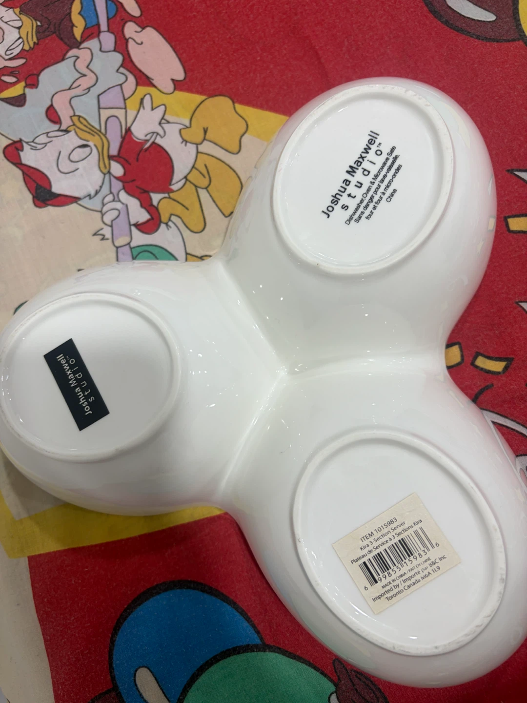 White Three-Compartment Serving Dish - photo 3