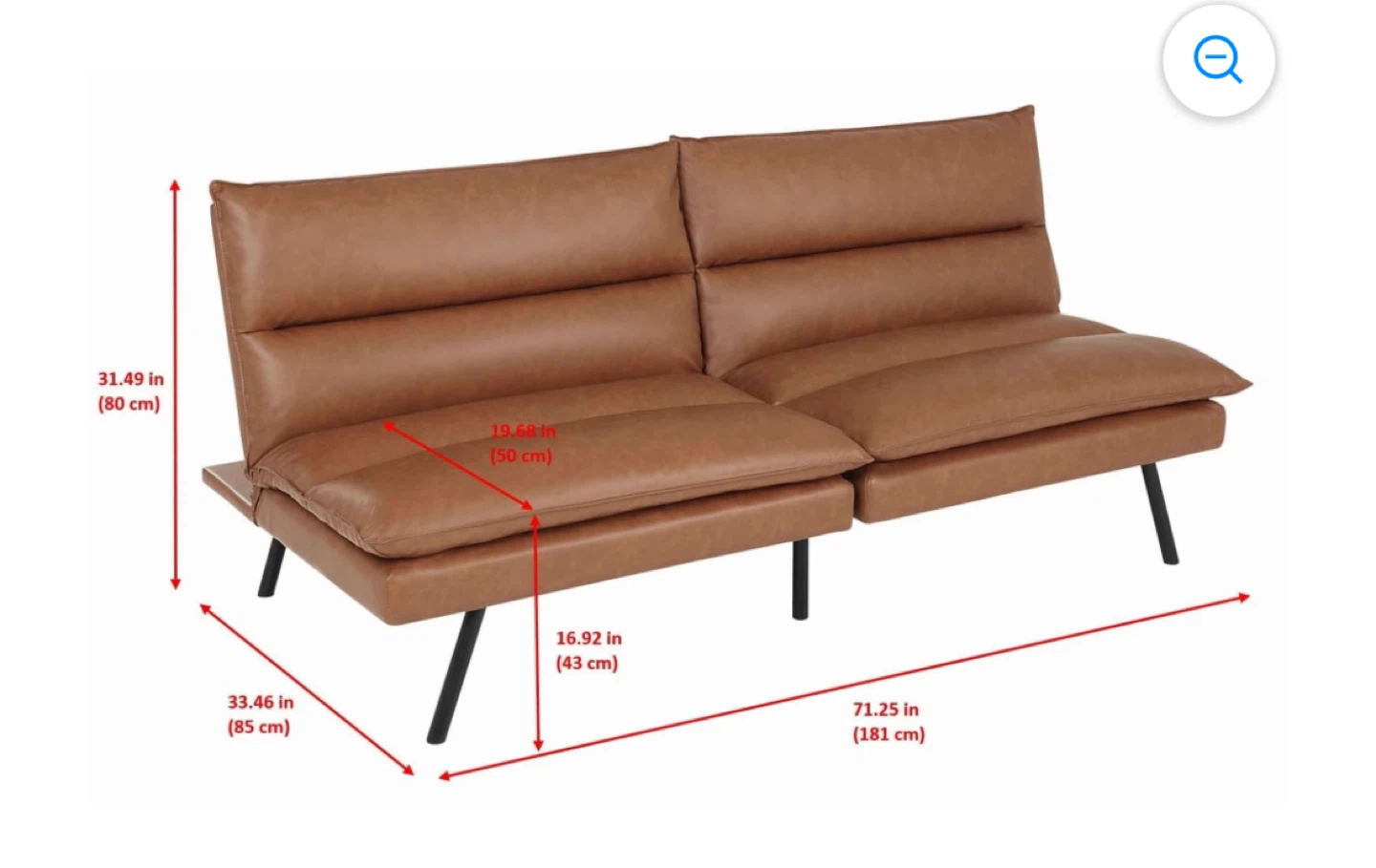 Pillow Top Convertible Futon and Sofa Bed (Twin Size) - photo 5