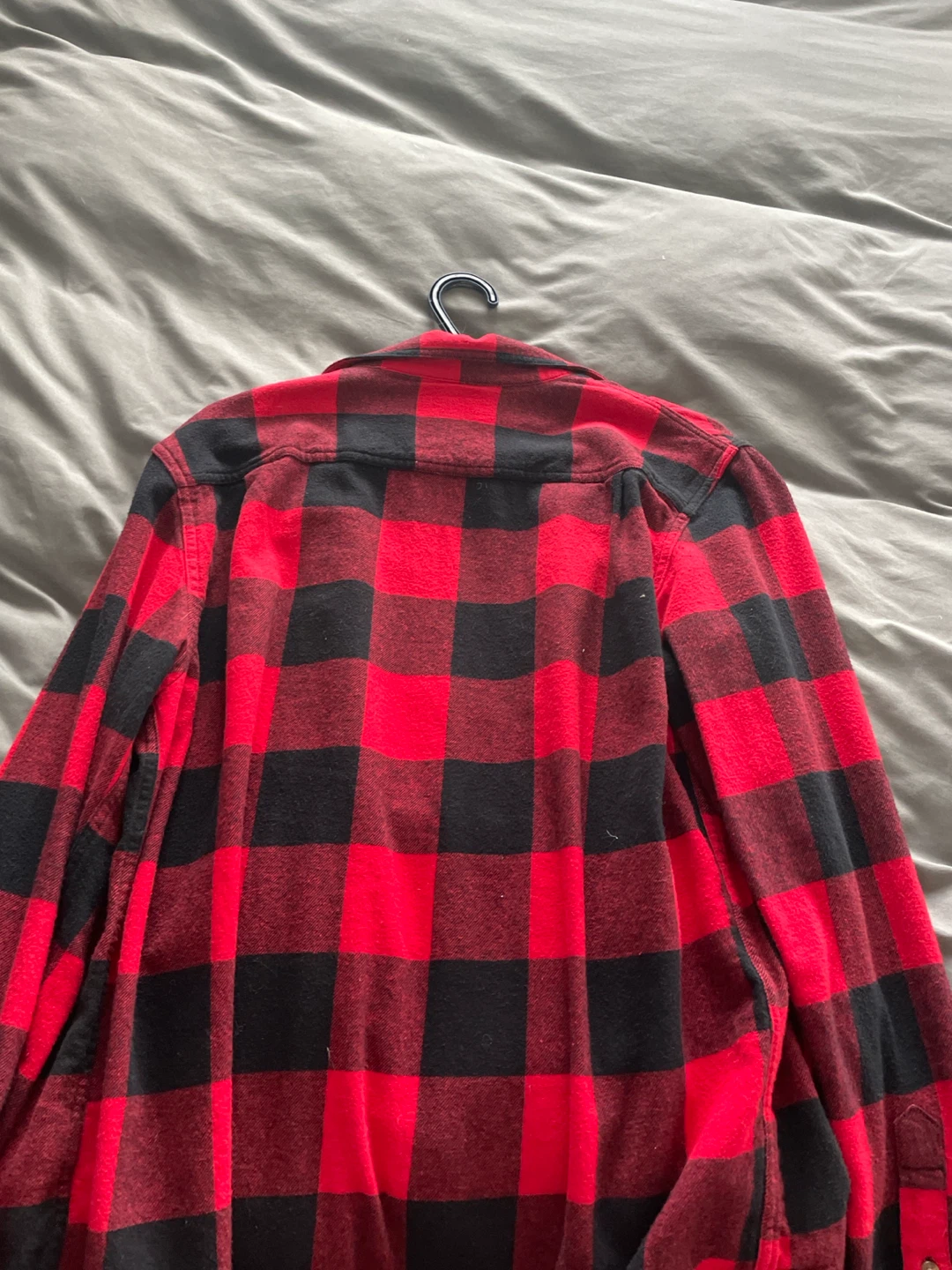 Old Navy Flannel Shirt - Red/Black Plaid - Size M - photo 2
