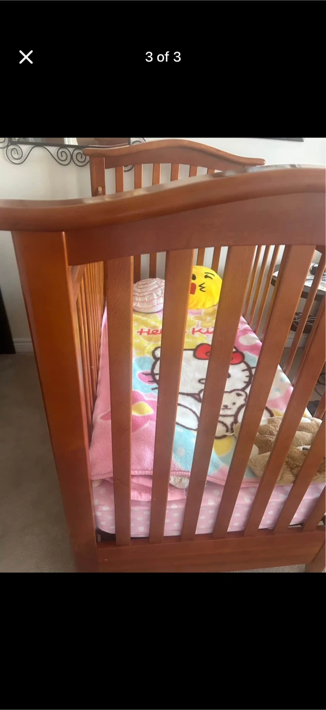Wooden Baby Crib with Drawer - photo 3