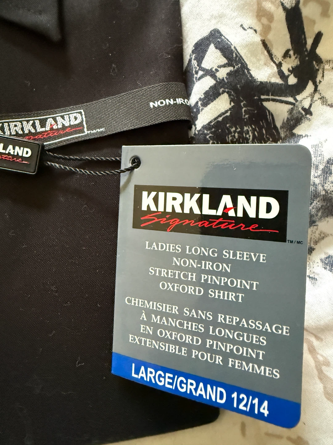 Kirkland Signature Ladies Long Sleeve Black Oxford Shirt - photo 3