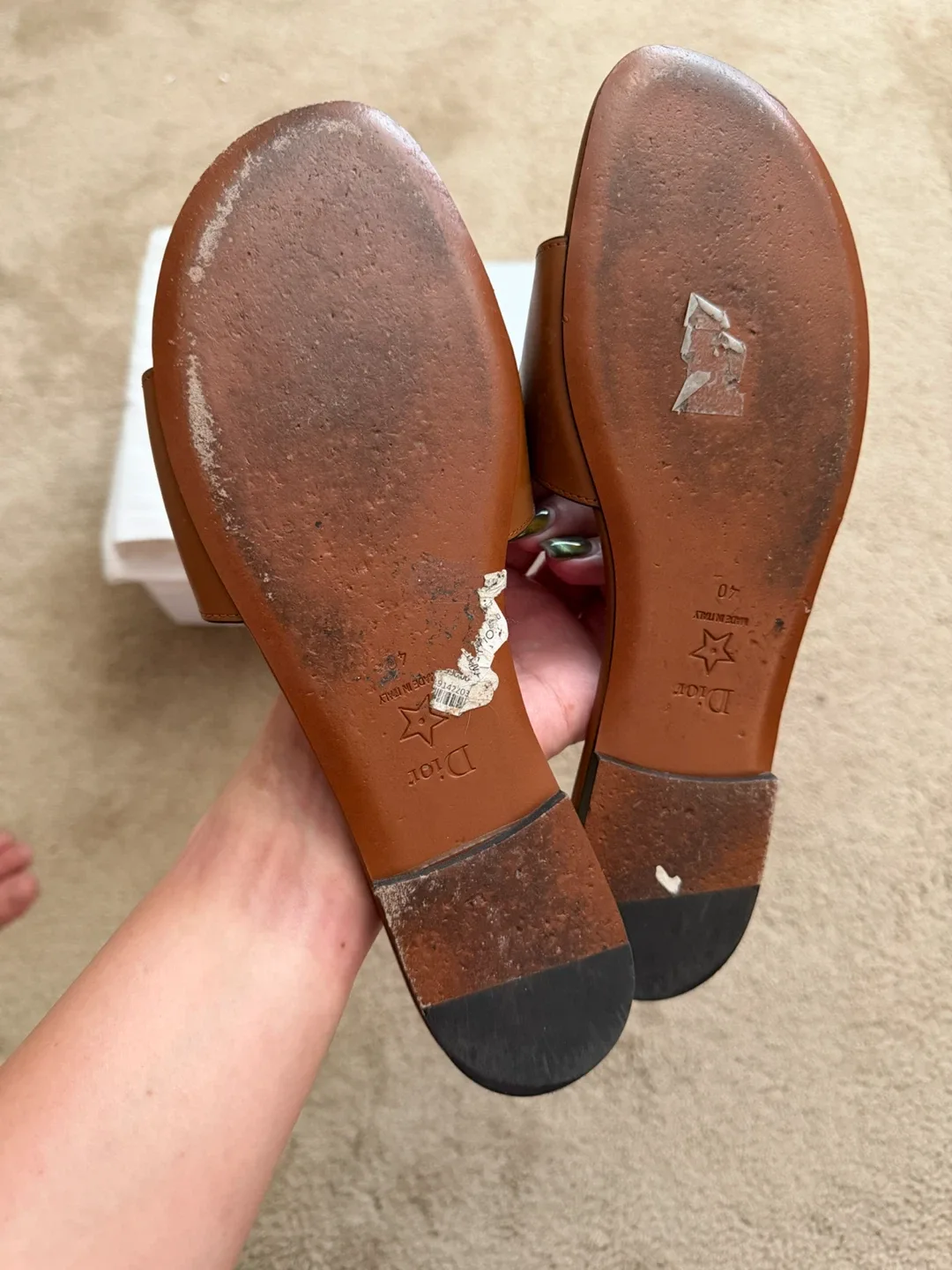 Dior D-Club Leather Sandals Sz 40 - photo 4