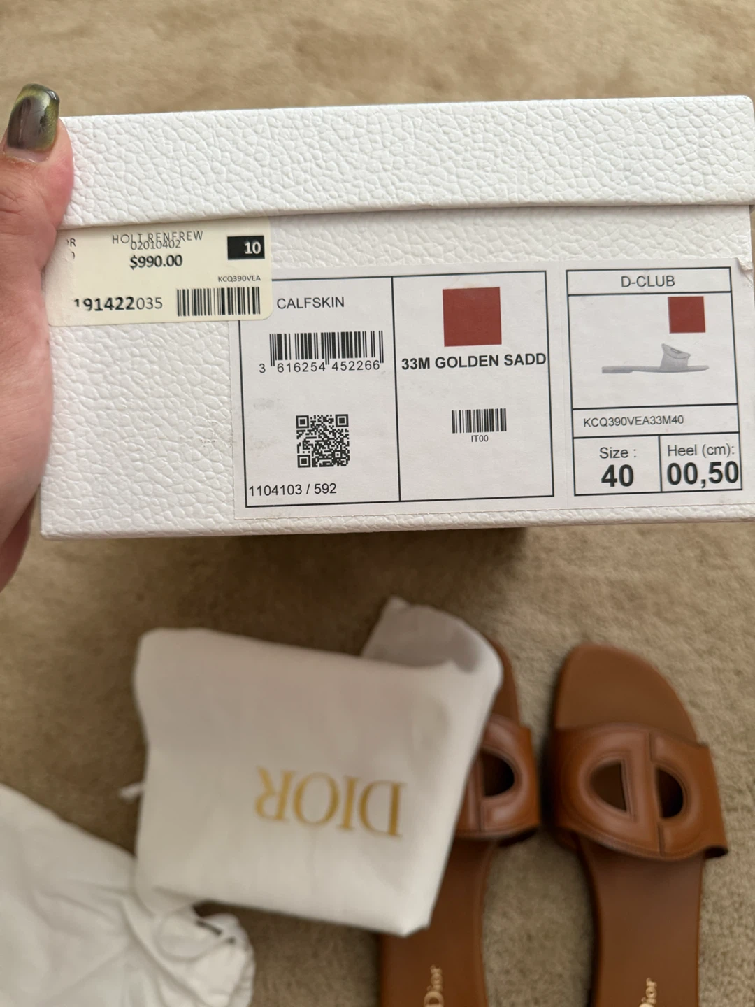 Dior D-Club Leather Sandals Sz 40 - photo 5