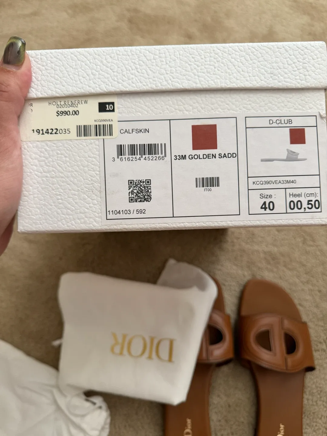 Dior D-Club Leather Sandals Sz 40 - photo 5