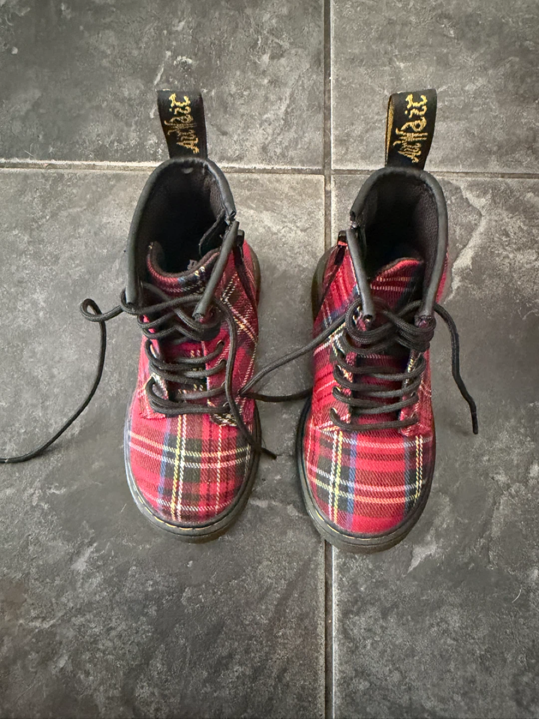 Dr. Martens 1460 Tartan Plaid Boots US 8 Kids