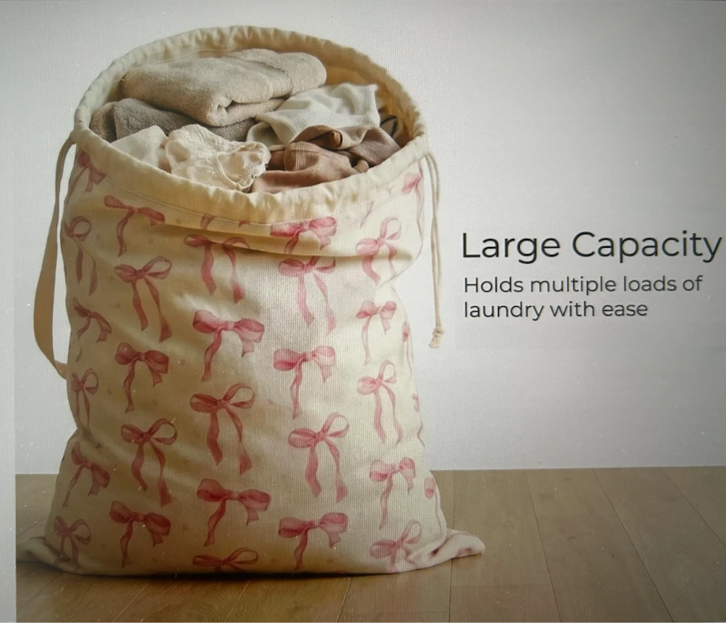 2 Large Laundry Bags with Pink Bows - Brand New - photo 3