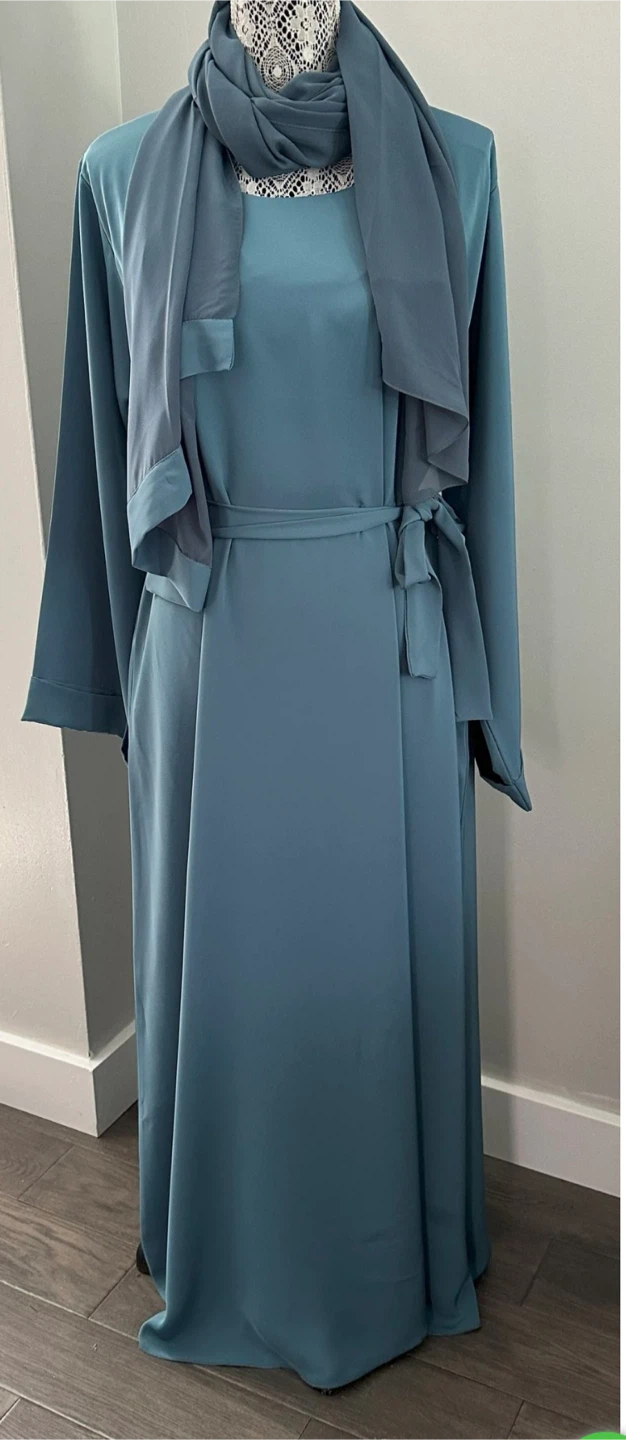 Teal Abaya with Scarf - $80 - East Yofk