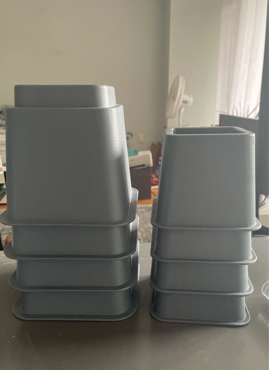 Set of 8 Grey Bed Risers
