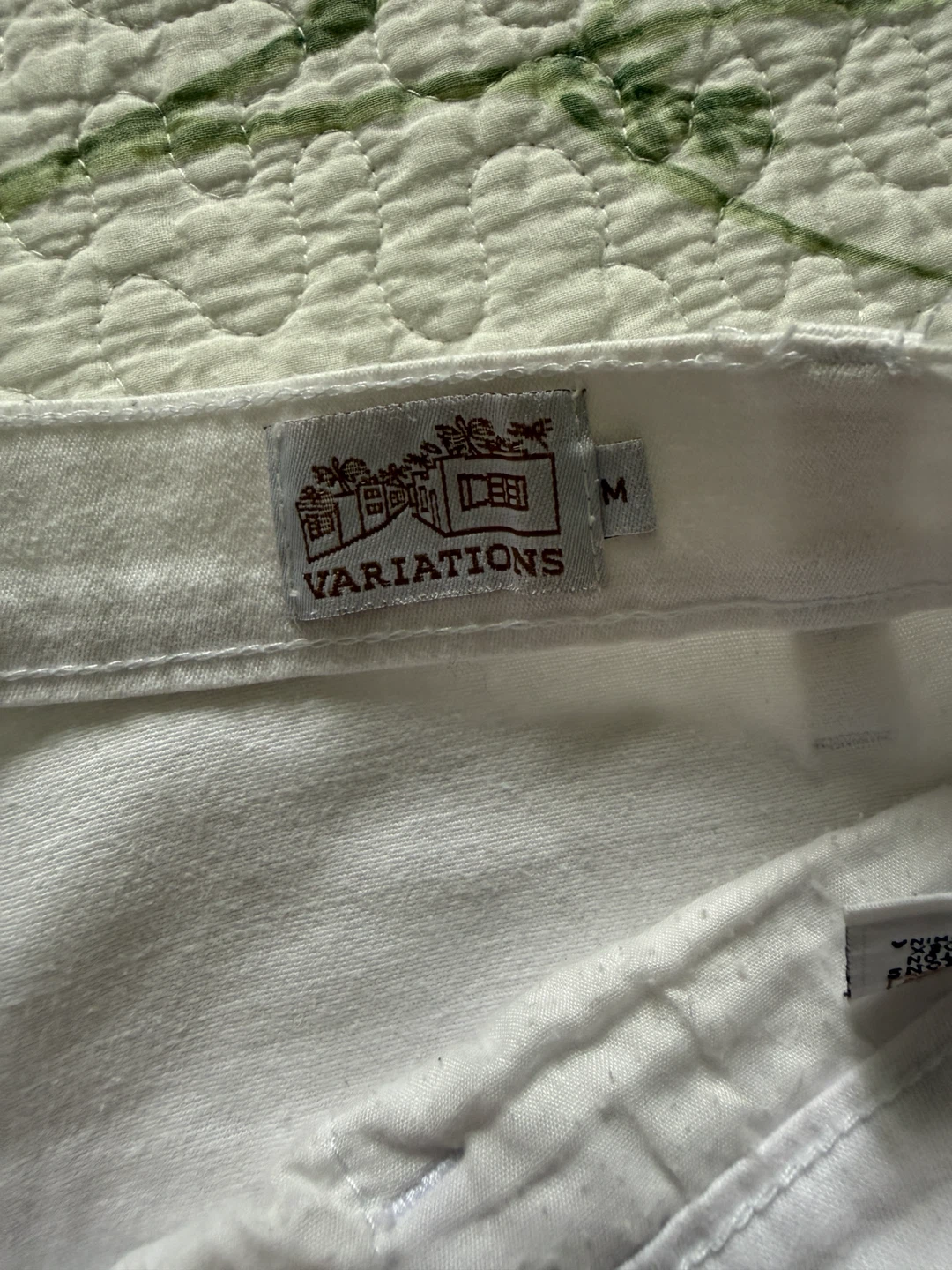 Variations White Embellished Pants Size M - photo 2