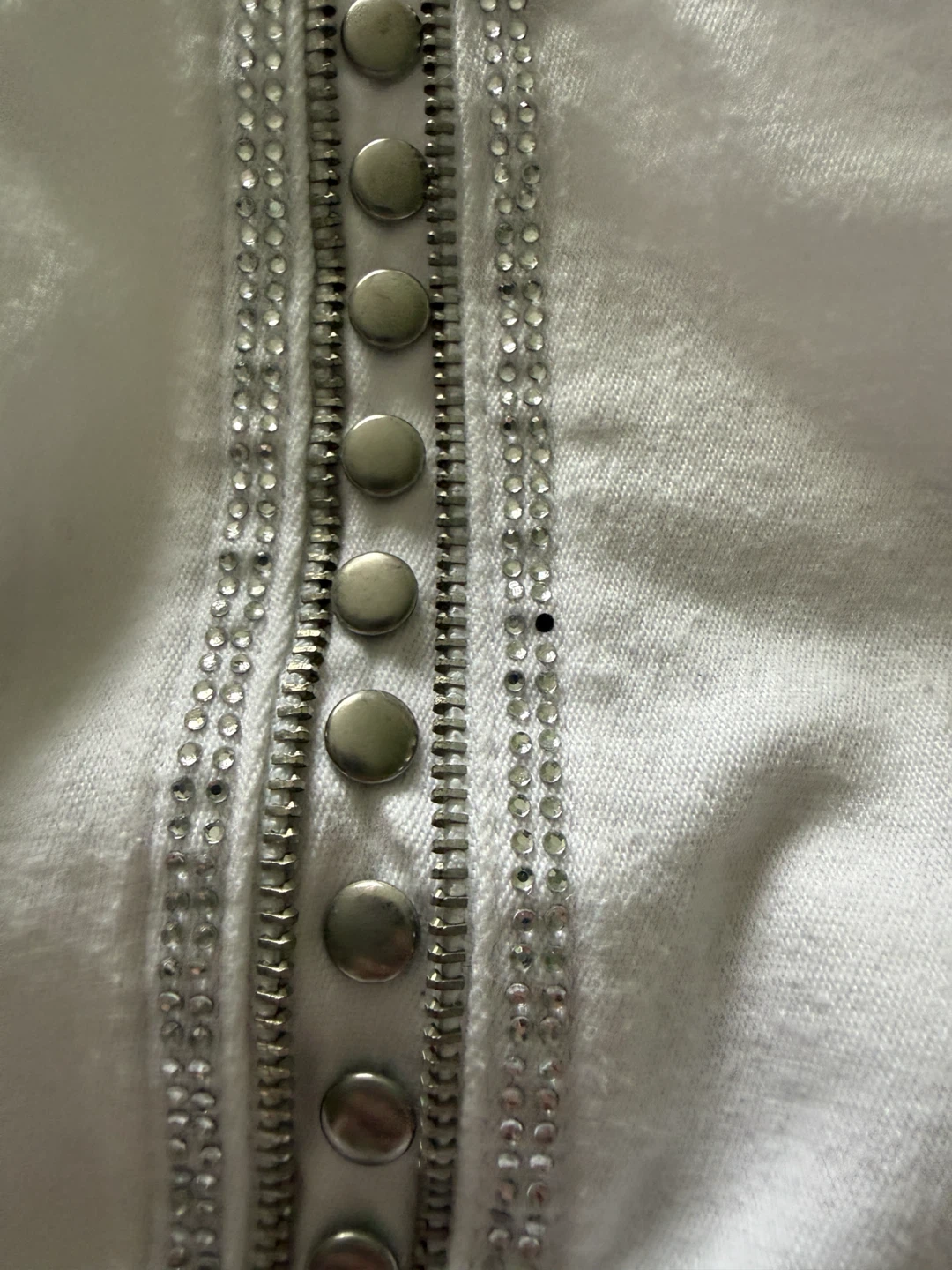 Variations White Embellished Pants Size M - photo 4