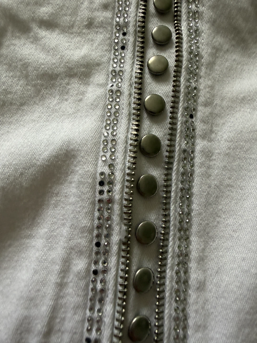 Variations White Embellished Pants Size M - photo 5