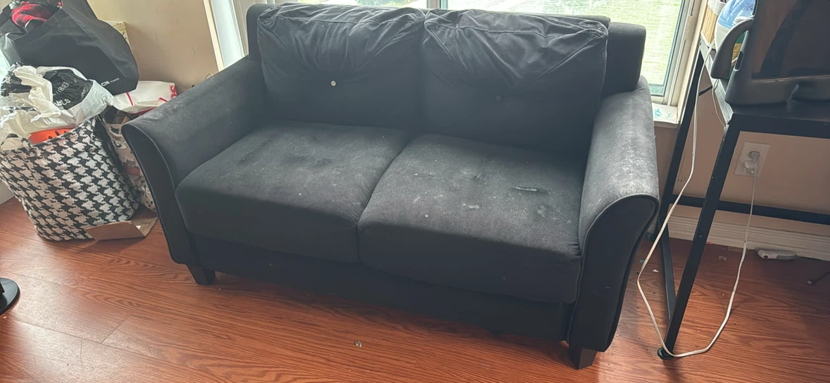 Black loveseat sofa