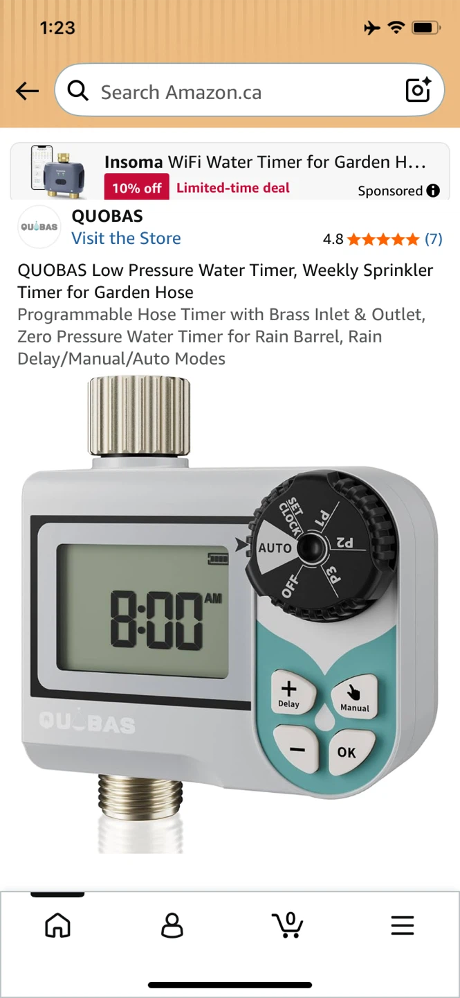 QUOBAS Low Pressure Water Timer for Garden Hose