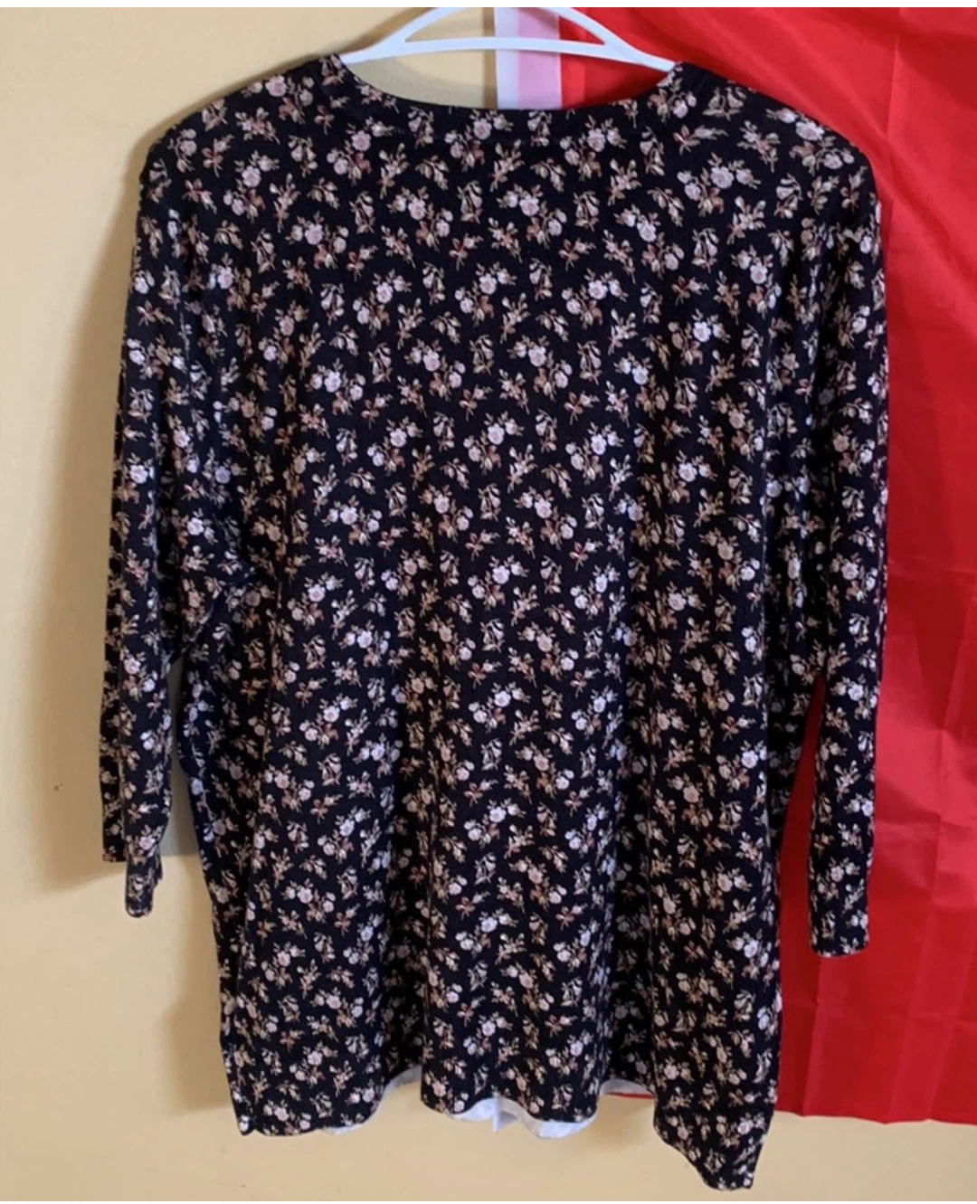 Lauren Ralph Lauren Black Floral Print Top Size 1X - photo 3
