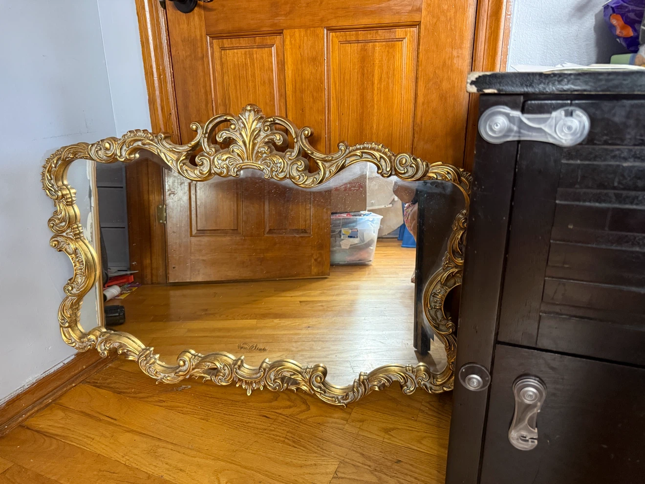 Ornate Gold Scrollwork Wall Mirror