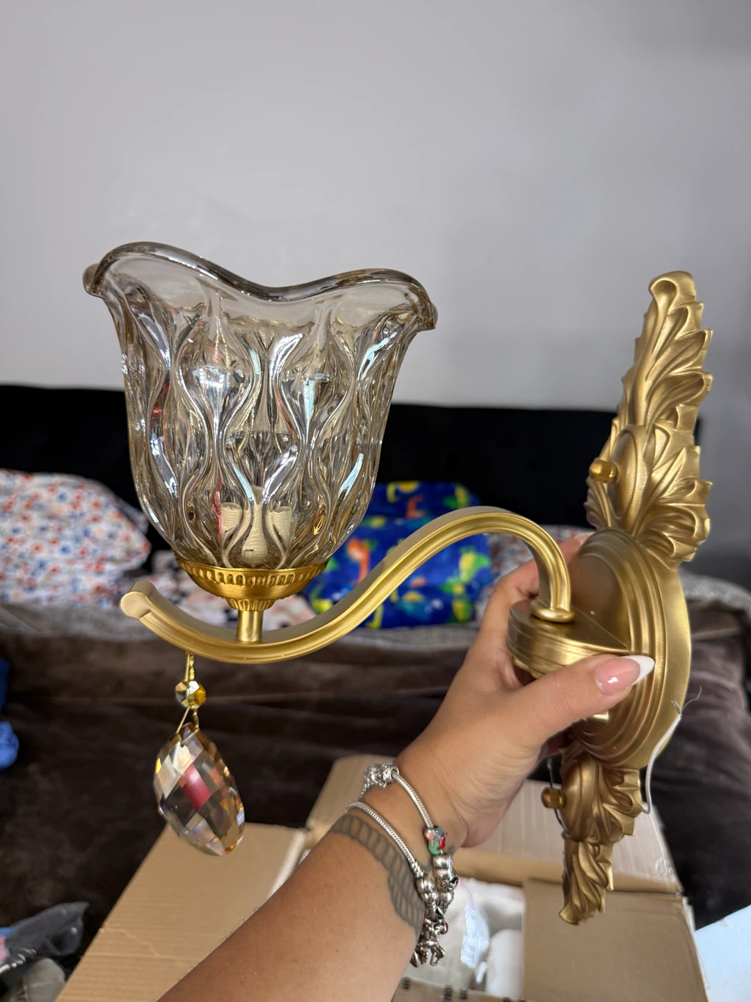Gold Wall Sconce with Crystal Accent - photo 4