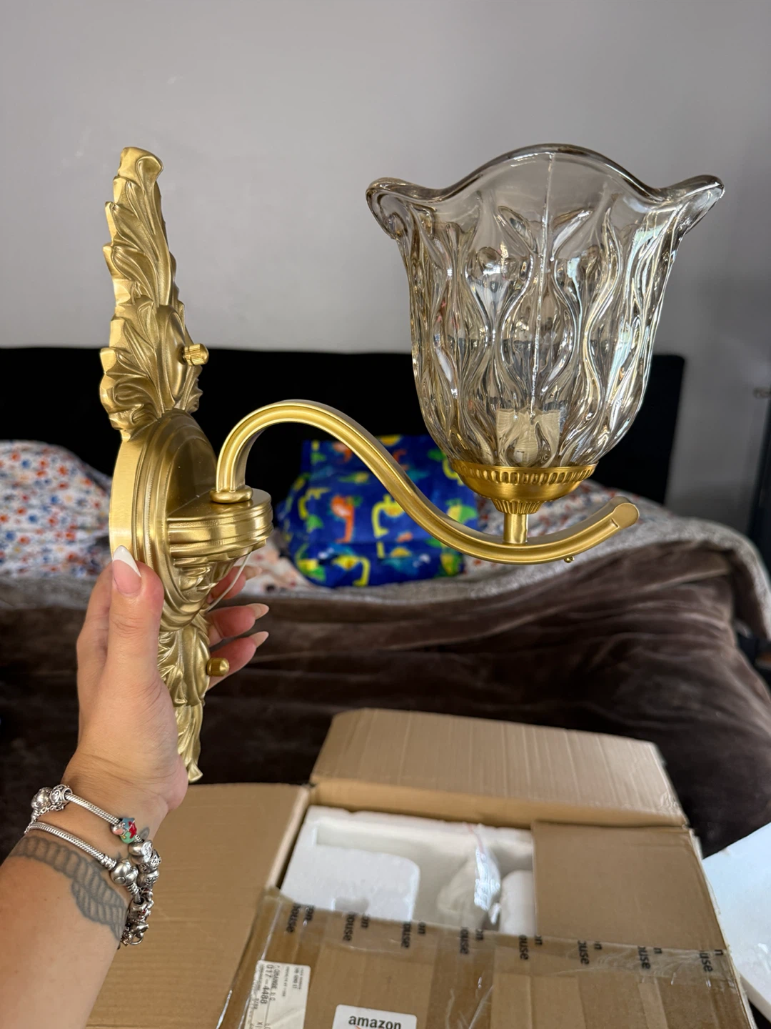 Gold Wall Sconce with Crystal Accent - photo 5