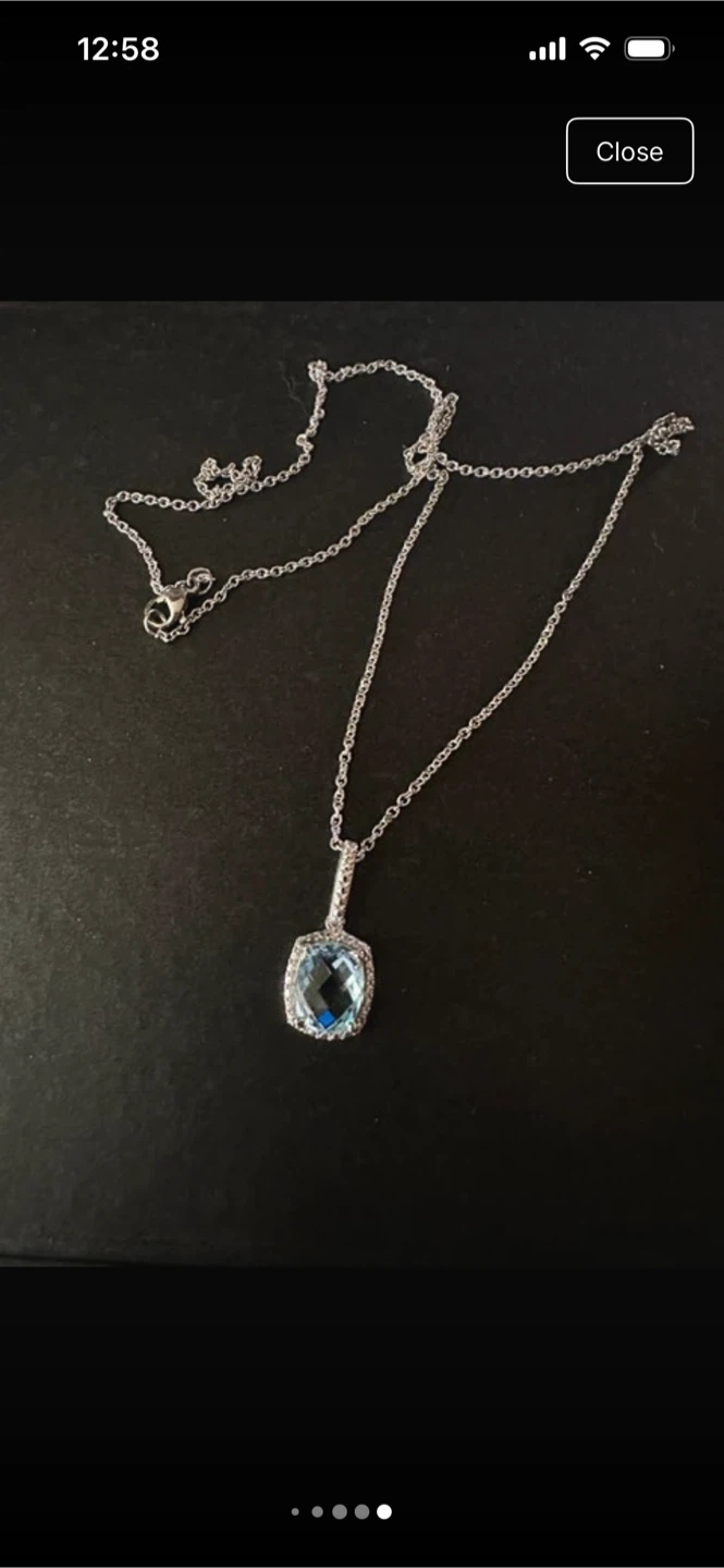 Blue Gemstone Ring and Necklace Set with Earrings - photo 4