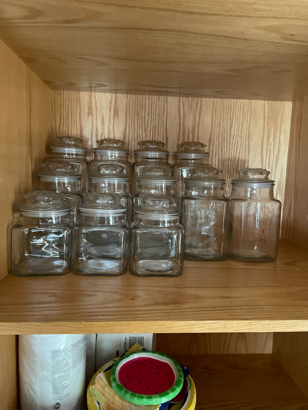 12 Glass Canisters for Pantry/Dry goods