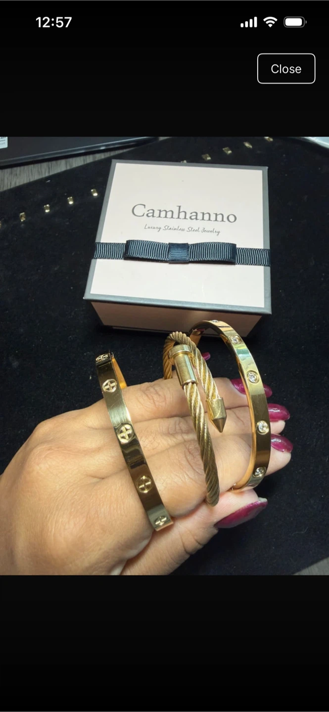 Camhanno Luxury Stainless Steel Bangle Set
