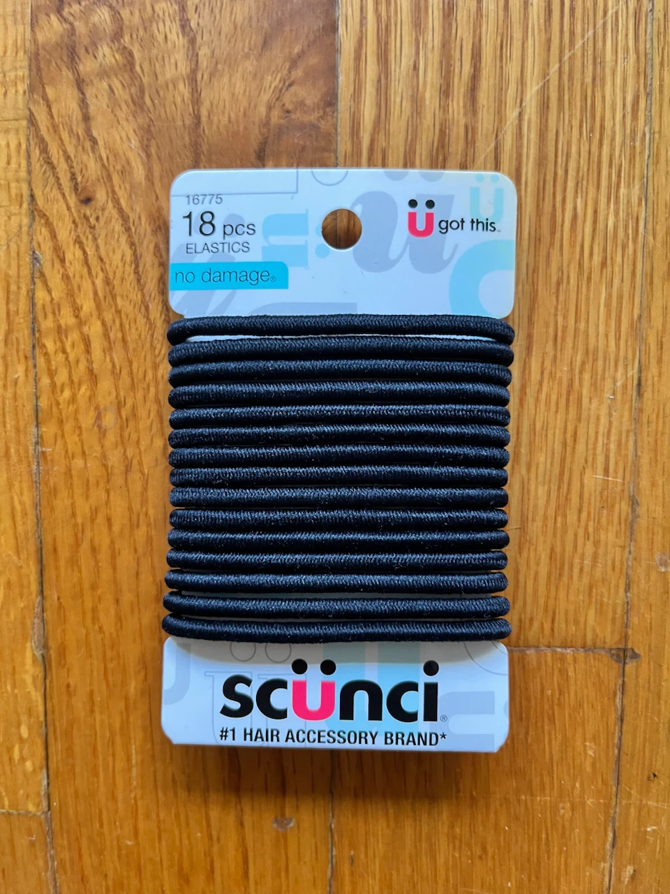 Scunci 18 pcs Black Hair Elastics - No Damage