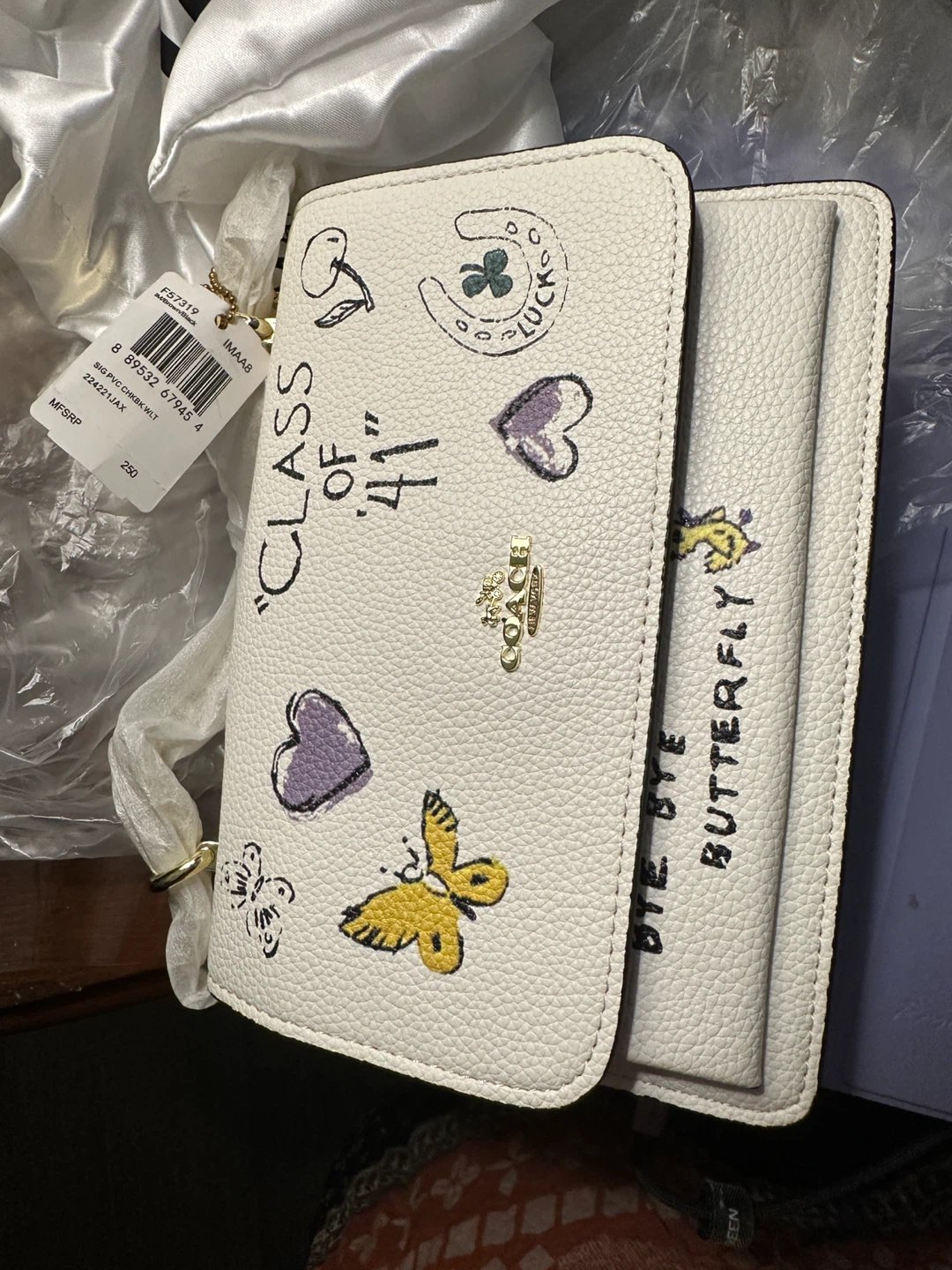 Coach White Multi-Color Print Crossbody Bag