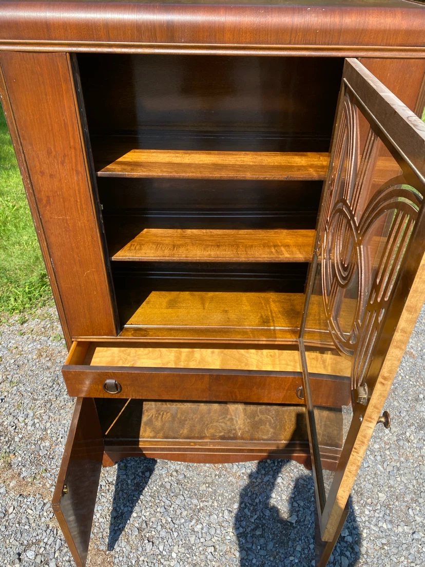 Vintage Art Deco Krug Bros Waterfall China Cabinet (CAN DELIVER) - photo 4
