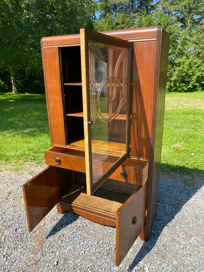 Vintage Art Deco Krug Bros Waterfall China Cabinet (CAN DELIVER) - photo 5
