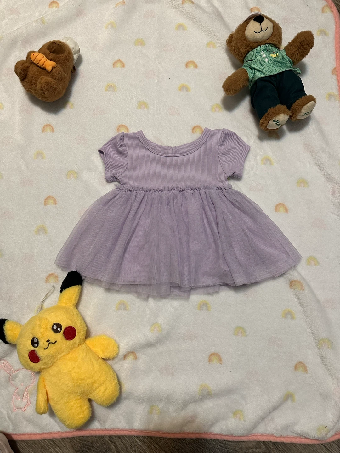 George Baby Purple Ribbed Tulle Dress