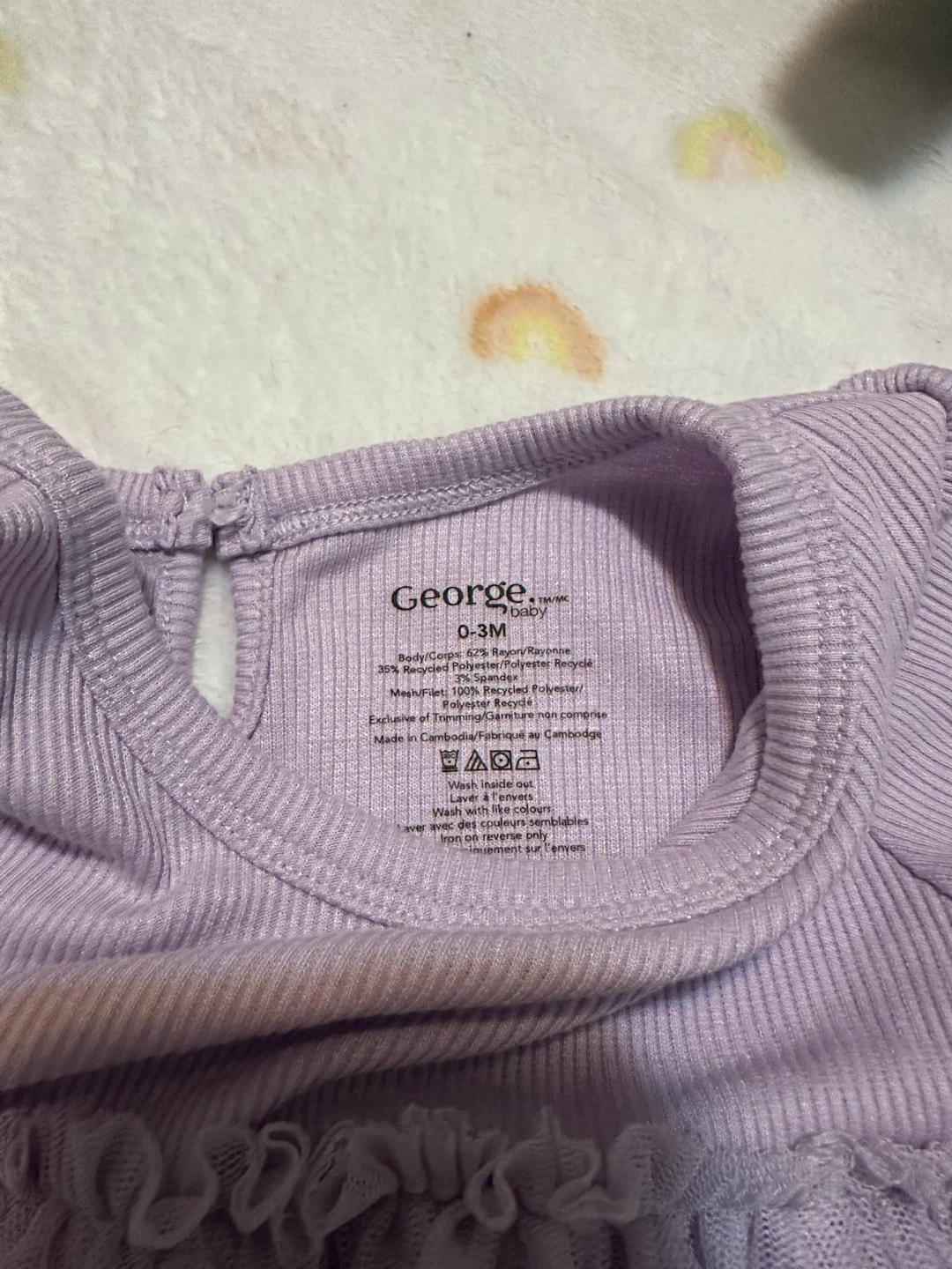 George Baby Purple Ribbed Tulle Dress - photo 2