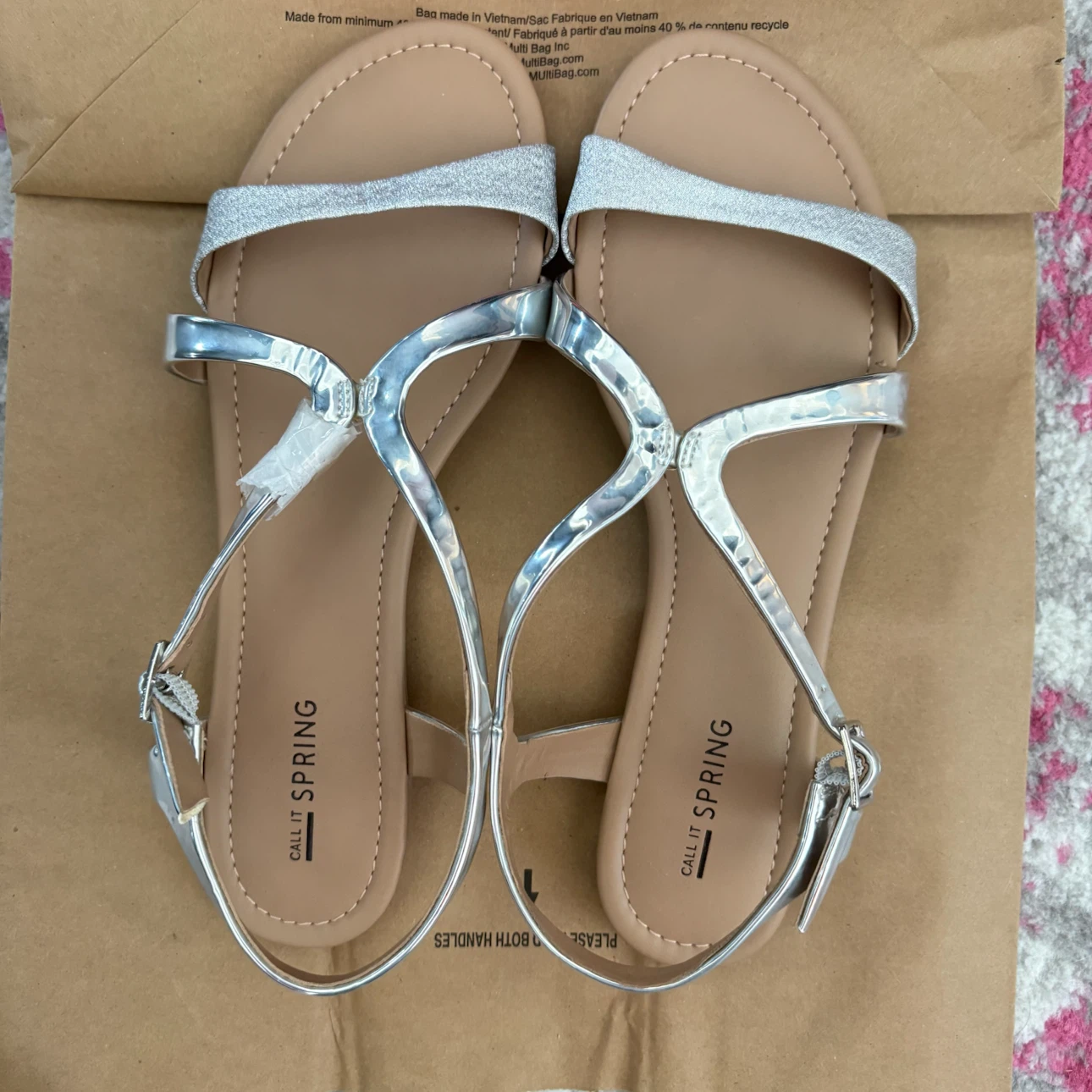New no tags- Call It Spring Silver Sandals