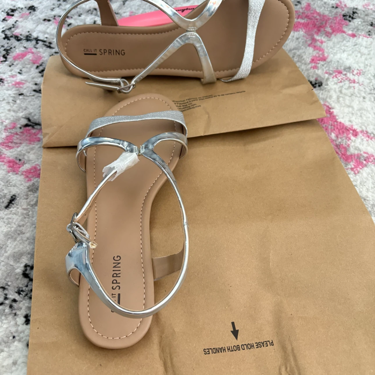 New no tags- Call It Spring Silver Sandals - photo 2