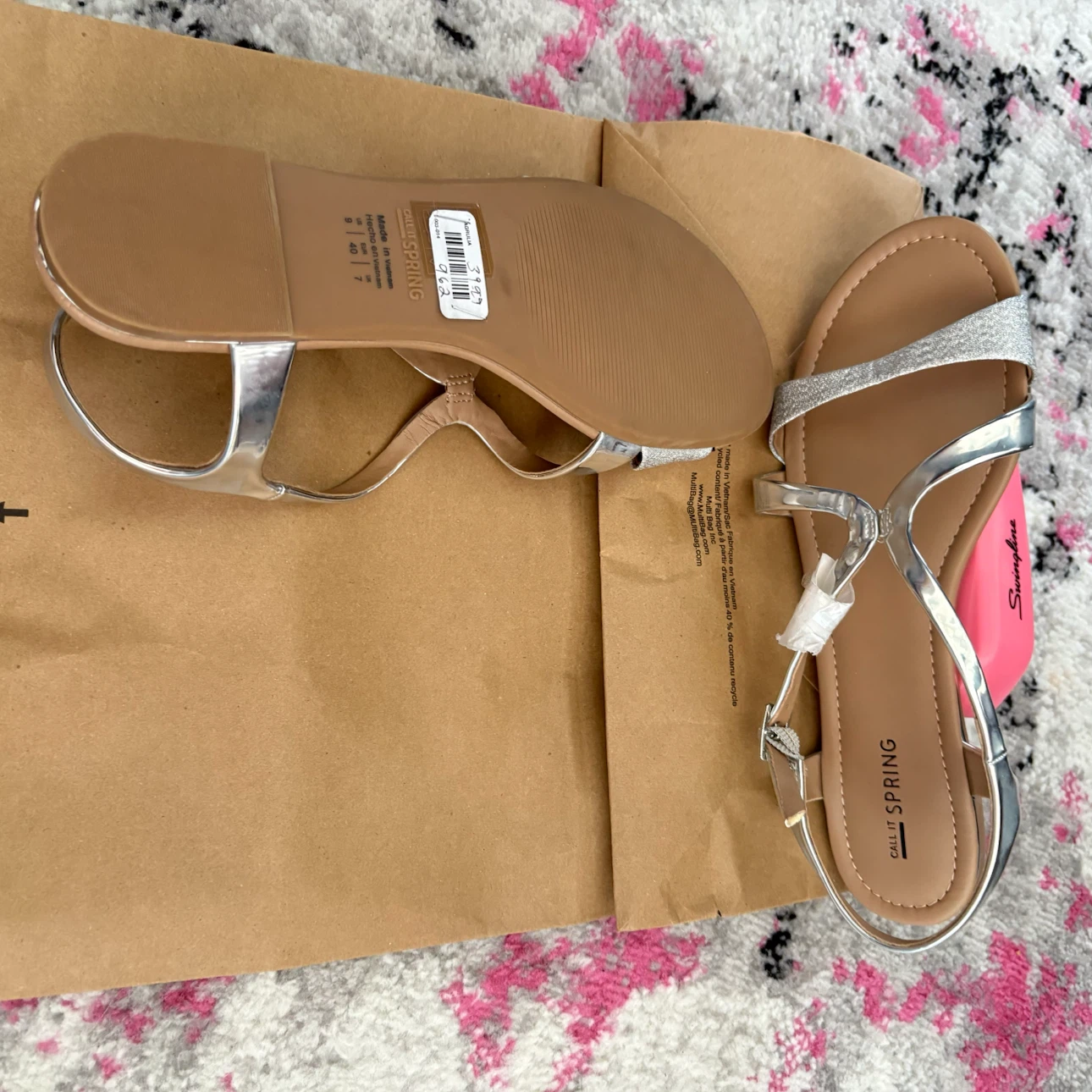 New no tags- Call It Spring Silver Sandals - photo 3