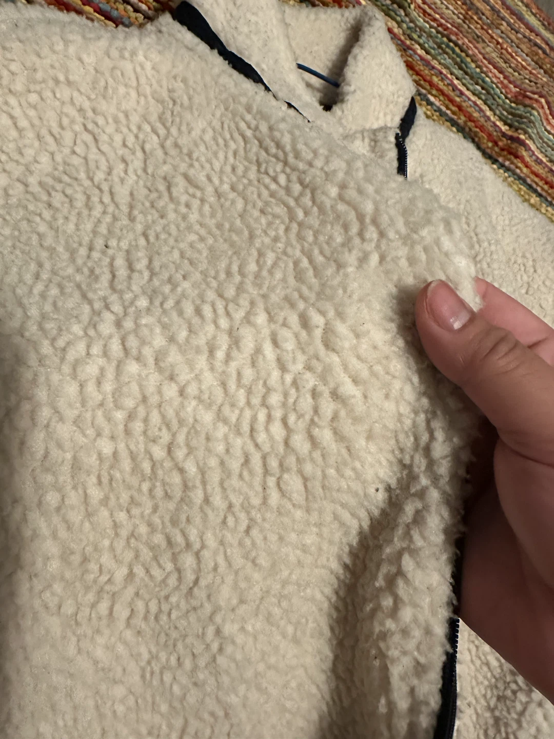 H&M Cream Sherpa Fleece Zip-Up Jacket - photo 2