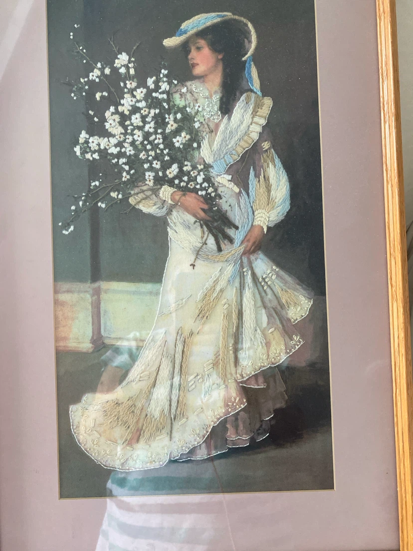 Framed Print of Victorian Woman with Flowers - photo 2