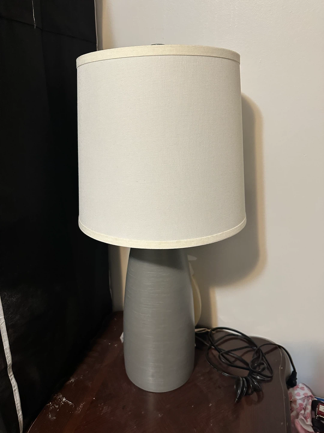 2 Pcs Table Lamp with Drum Shade