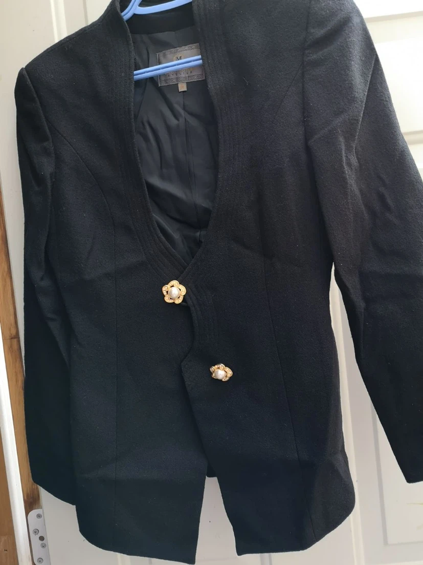 Maison Atelier Black Blazer with Pearl Buttons