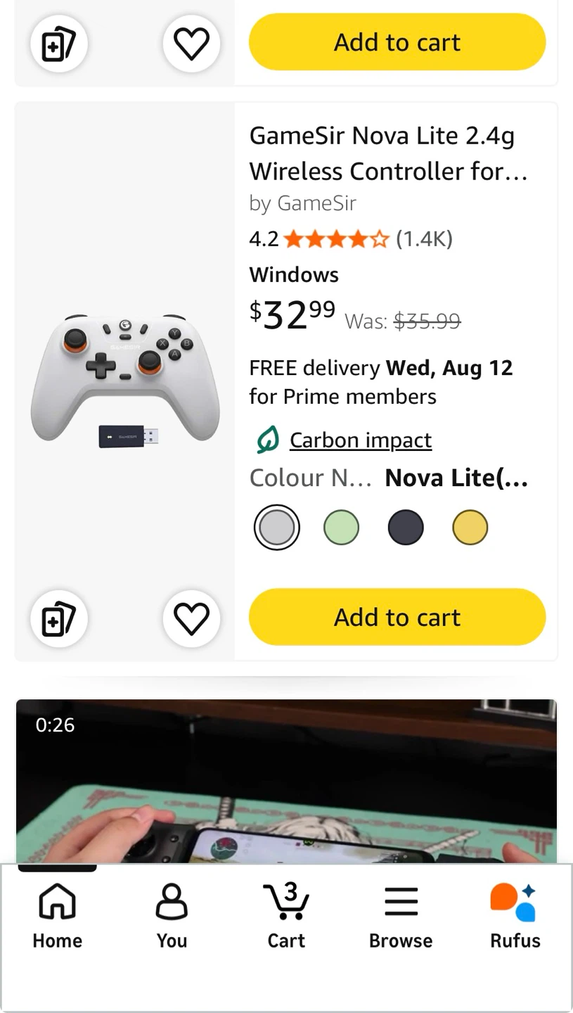 GameSir Nova Lite 2.4g Wireless Controller White