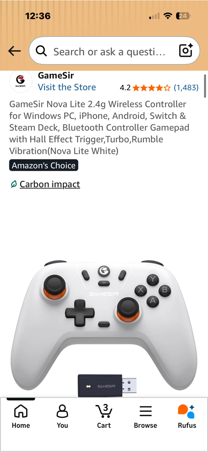 GameSir Nova Lite 2.4g Wireless Controller White - photo 2
