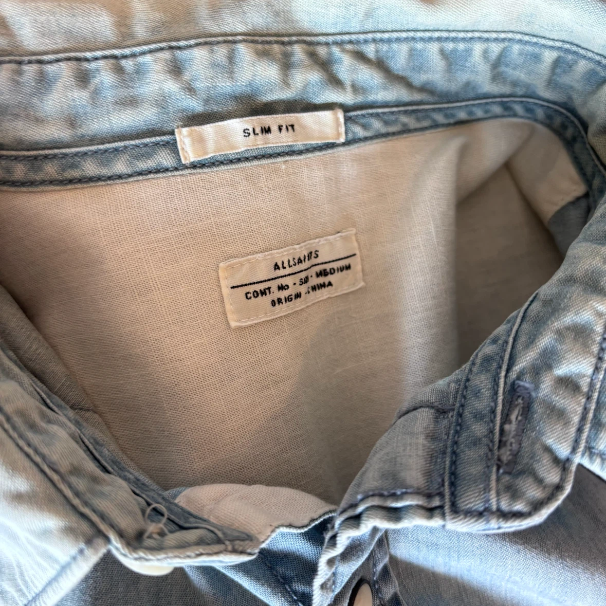 AllSaints Slim Fit Denim Shirt - Medium - photo 2