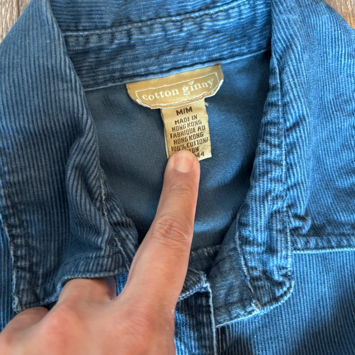 Cotton Ginny Blue Corduroy Shirt - M