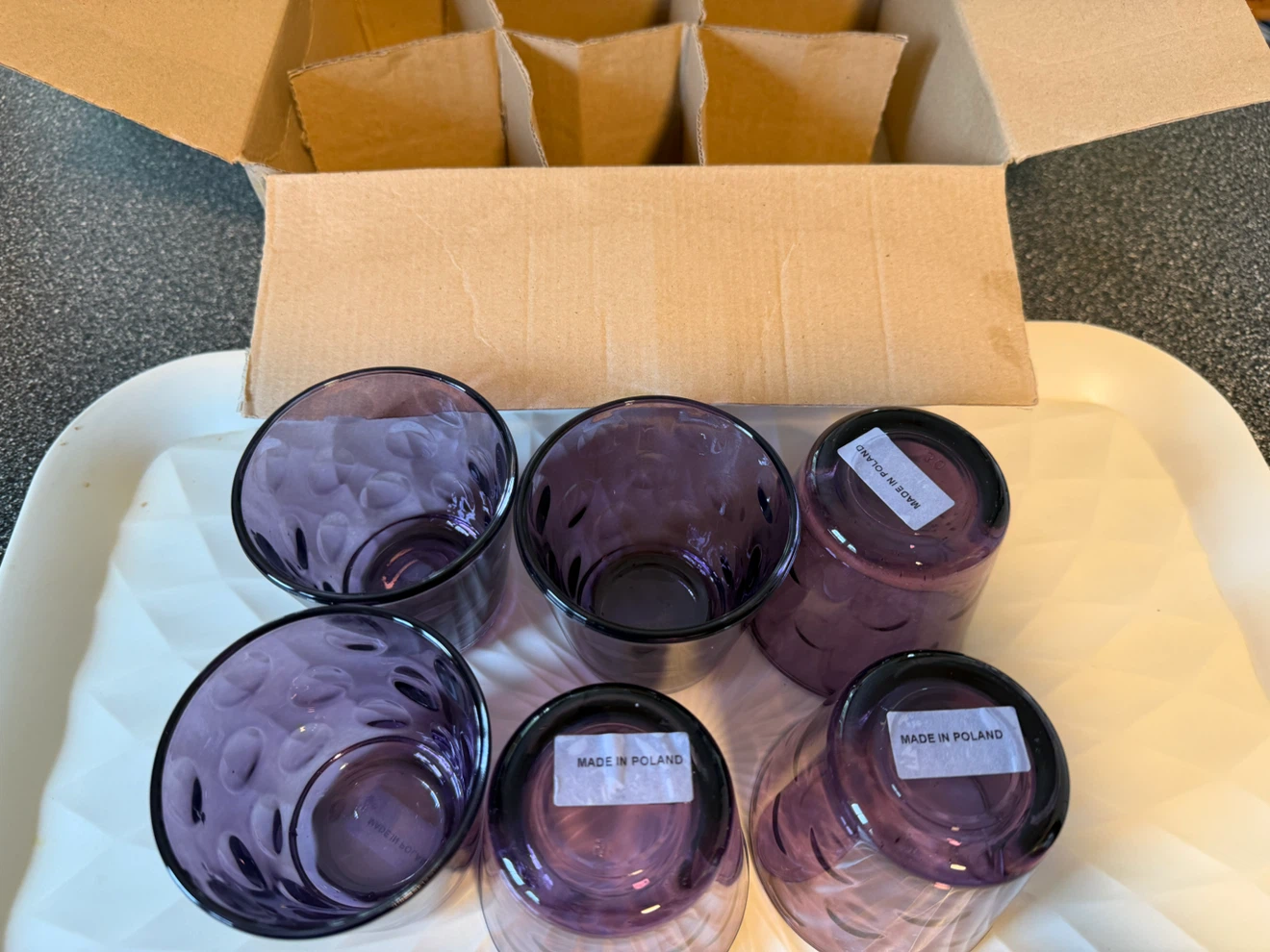Set of 6 Purple Glass Tumblers - photo 2