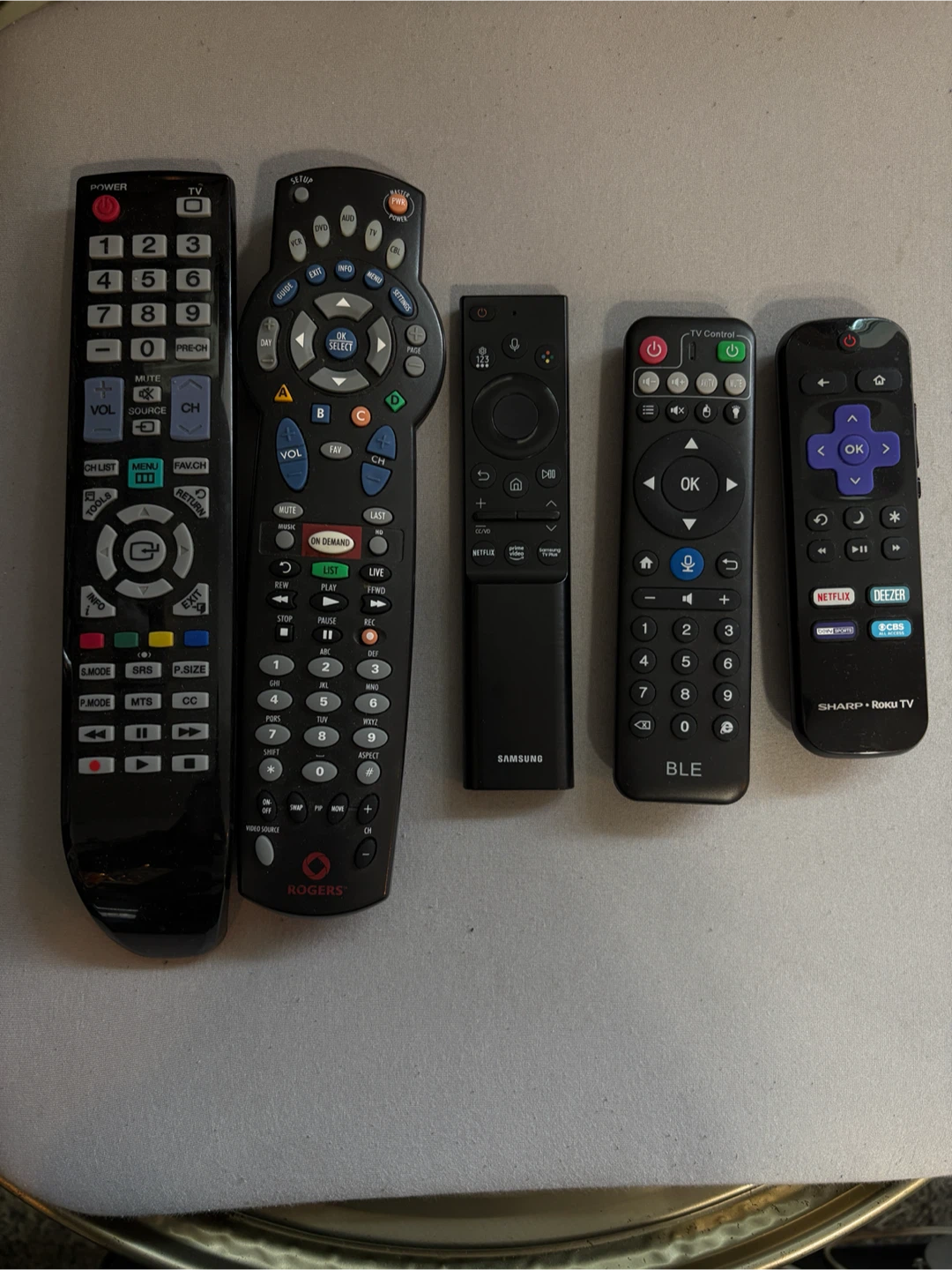TV Remotes: Samsung, Rogers, Sharp Roku