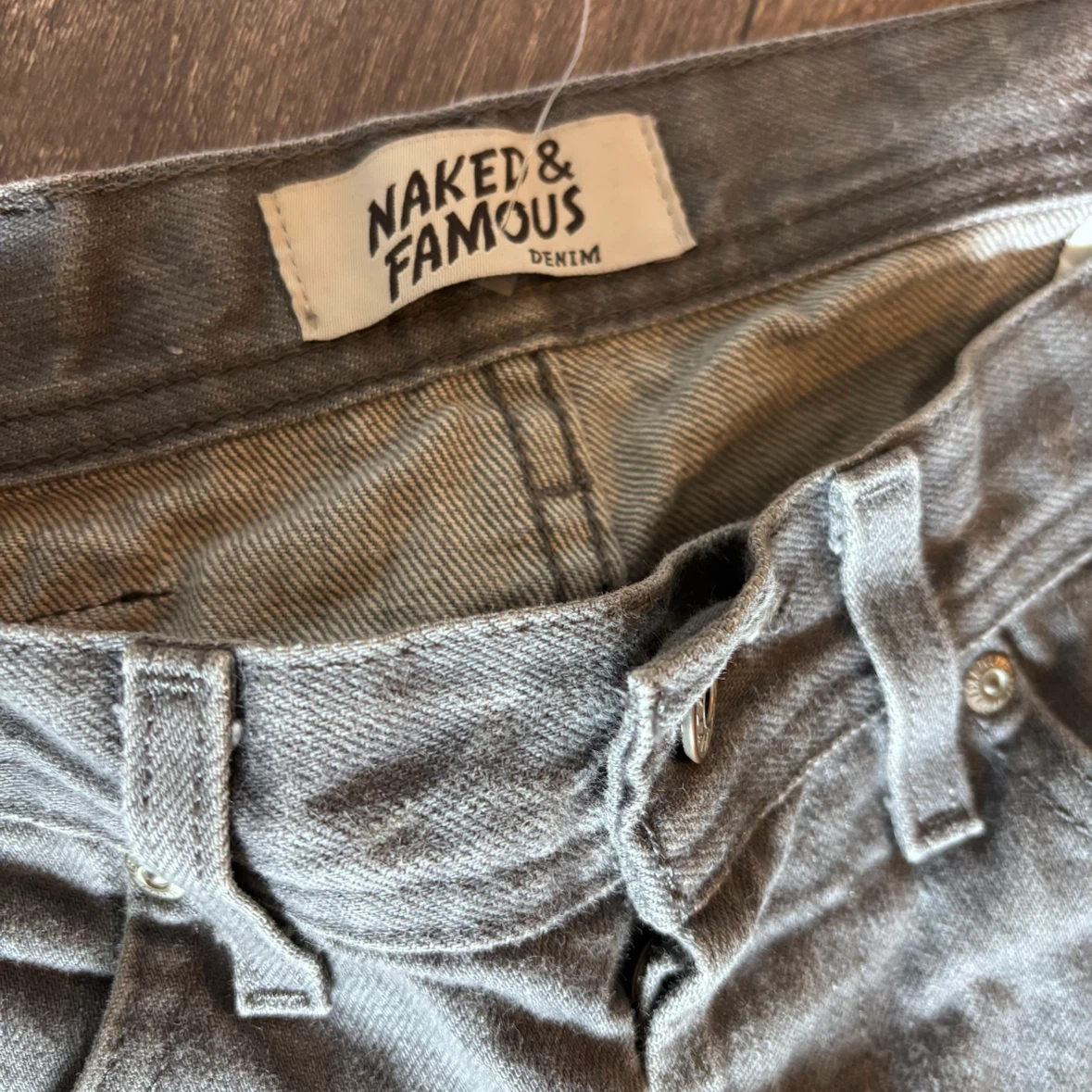 Naked & Famous Grey Denim Weird Guy Jeans