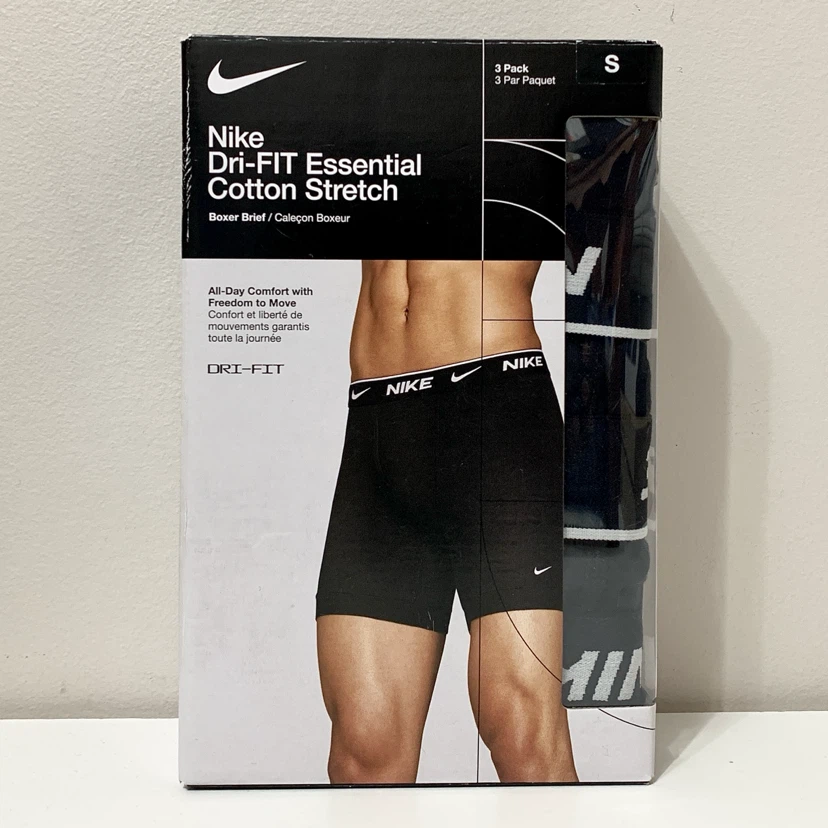 Nike Boxer Brief Dri-Fit Essential Small, Medium (3 Pack) NEW