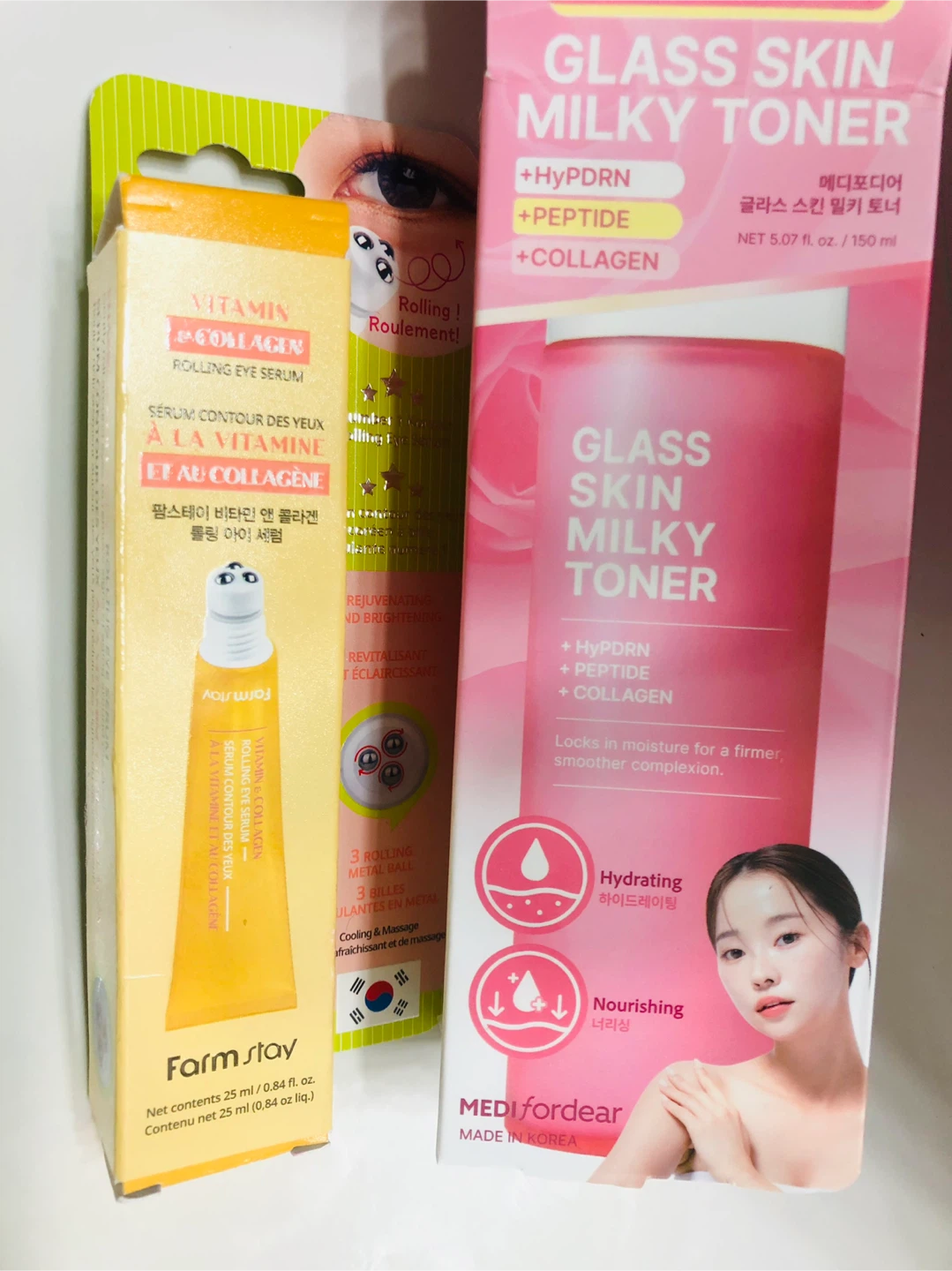 NEW Glass Skin Milky Toner & Eye Collagen Roller