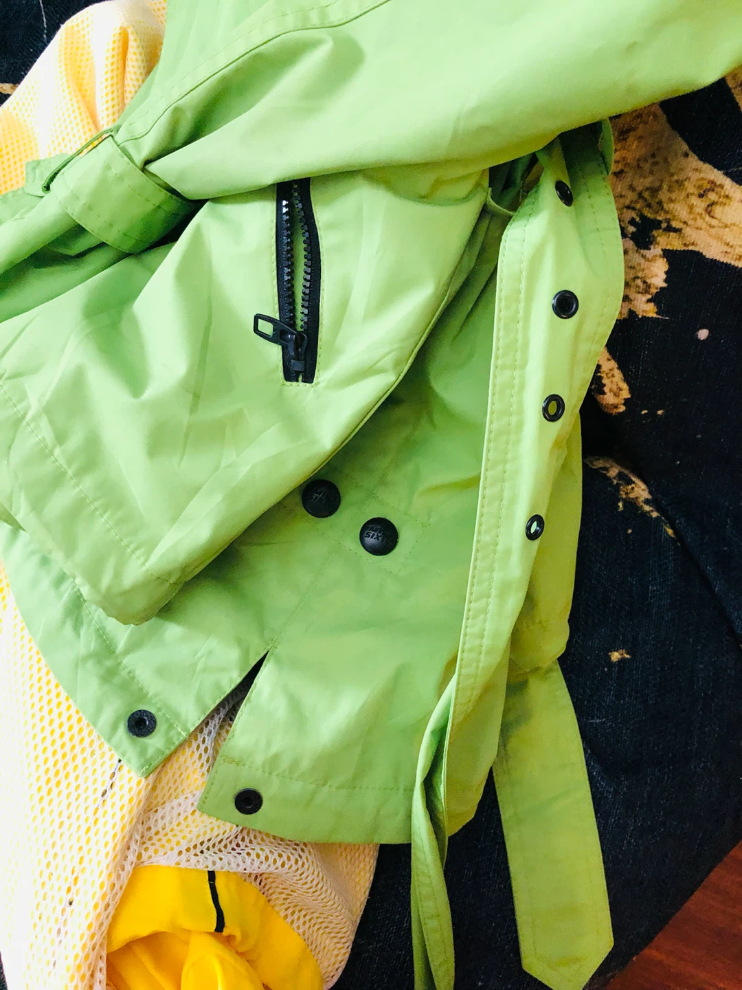 Lime Green Trench Coat jacket L - photo 3